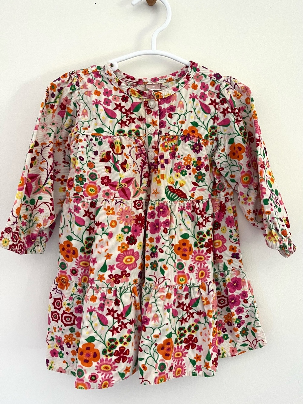 Old Navy Floral Tiered Long-Sleeve baby Dress size 6-12 month